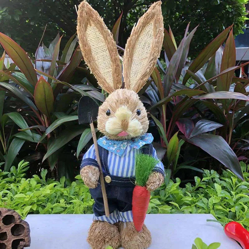 Coelho de Palha Páscoa Enfeites fofos de artigos de festa de Páscoa Coelho palha Páscoa