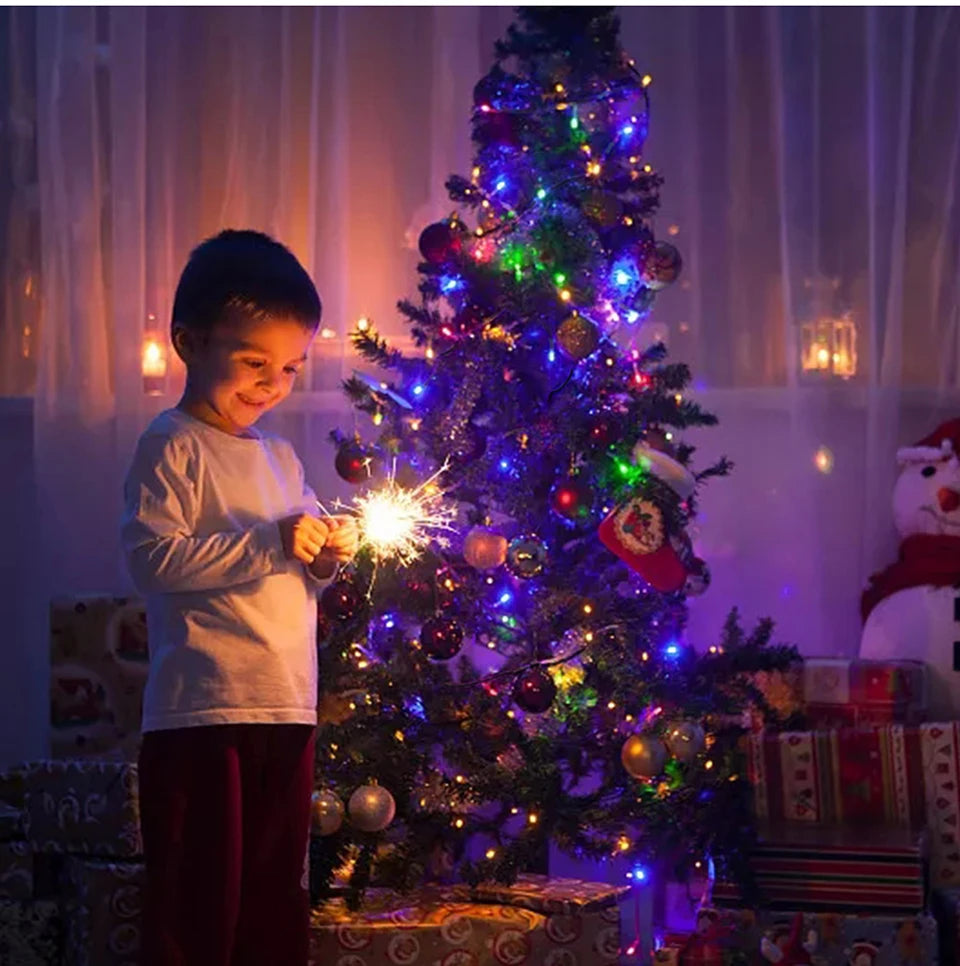 Luzes de fada a bateria para áreas externas de luzes de Natal LED para ambientes internos
