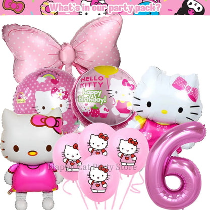 Kit de hello kitty para decoração de festa de aniversário de Kitt - 217 peças, incluindo top