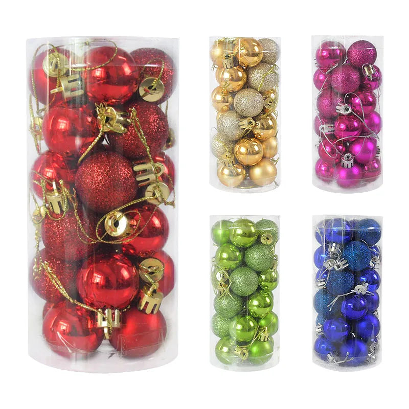 Bola de natal glitter Conjunto de 24 peças de decorações de Natal com bolas Natal  bolas