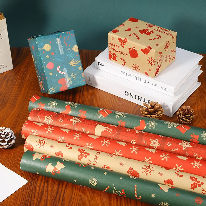 Papel kraft Natal Papel de Presente de Natal do Papai Noel, Embalagem de Presentes Kraft