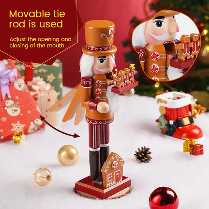 Quebra-nozes de madeira | Decoração tradicional de quebra-nozes de gengibre de madeira