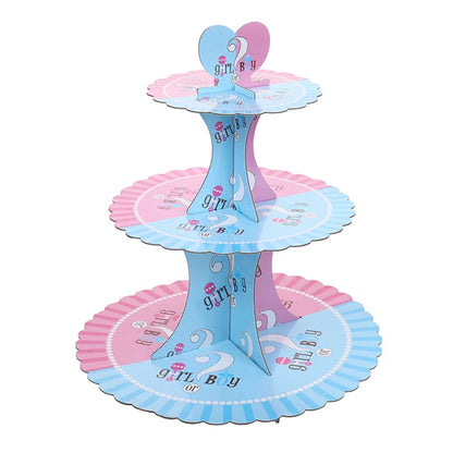 Suporte floral Dia das Mães Suporte floral de 3 camadas para cupcake para festa de chá