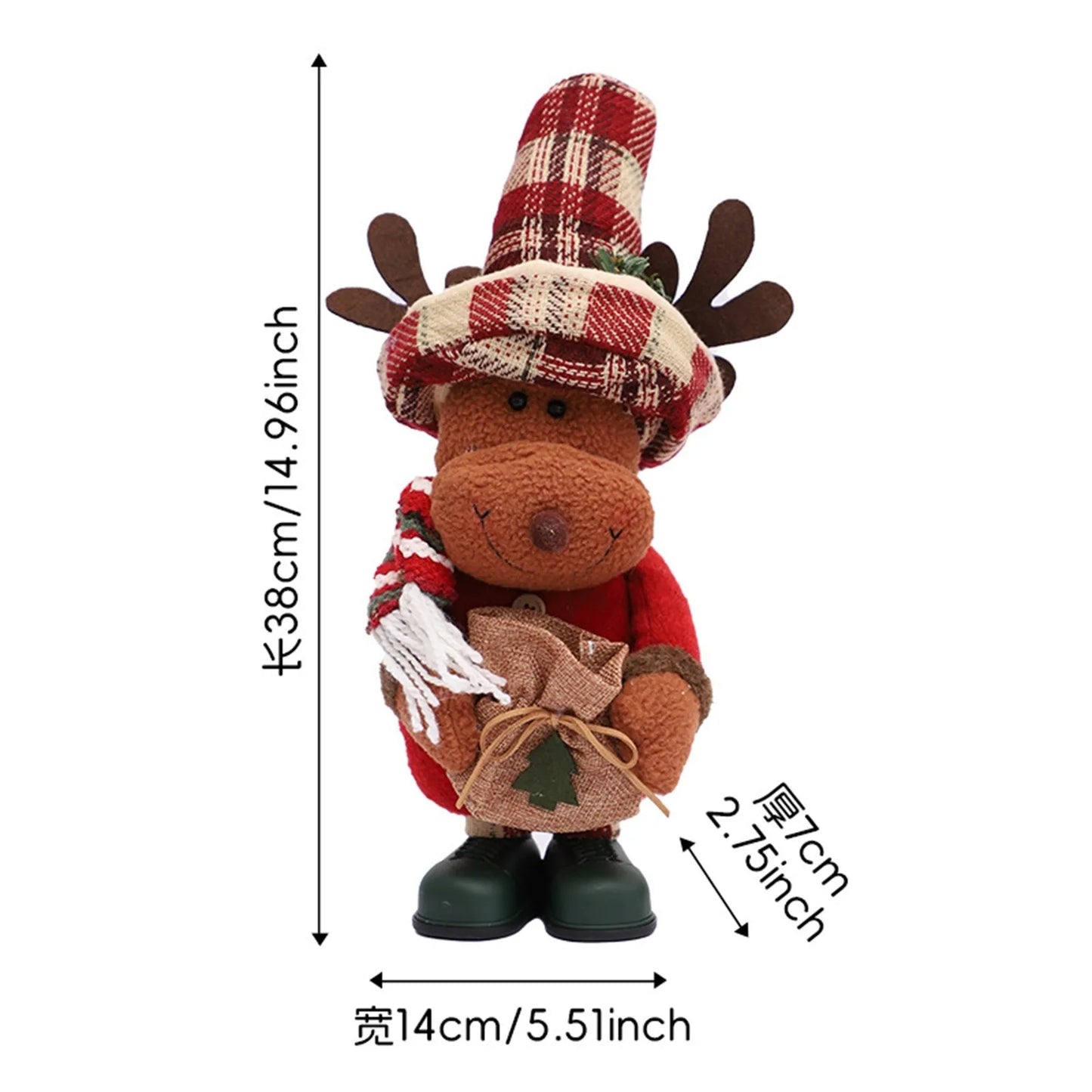 Kit boneco Papai Noel Boneco de Neve Rena Natal Boneco de Natal em pé - boneca retrátil