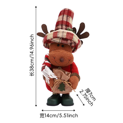 Kit boneco Papai Noel Boneco de Neve Rena Natal Boneco de Natal em pé - boneca retrátil