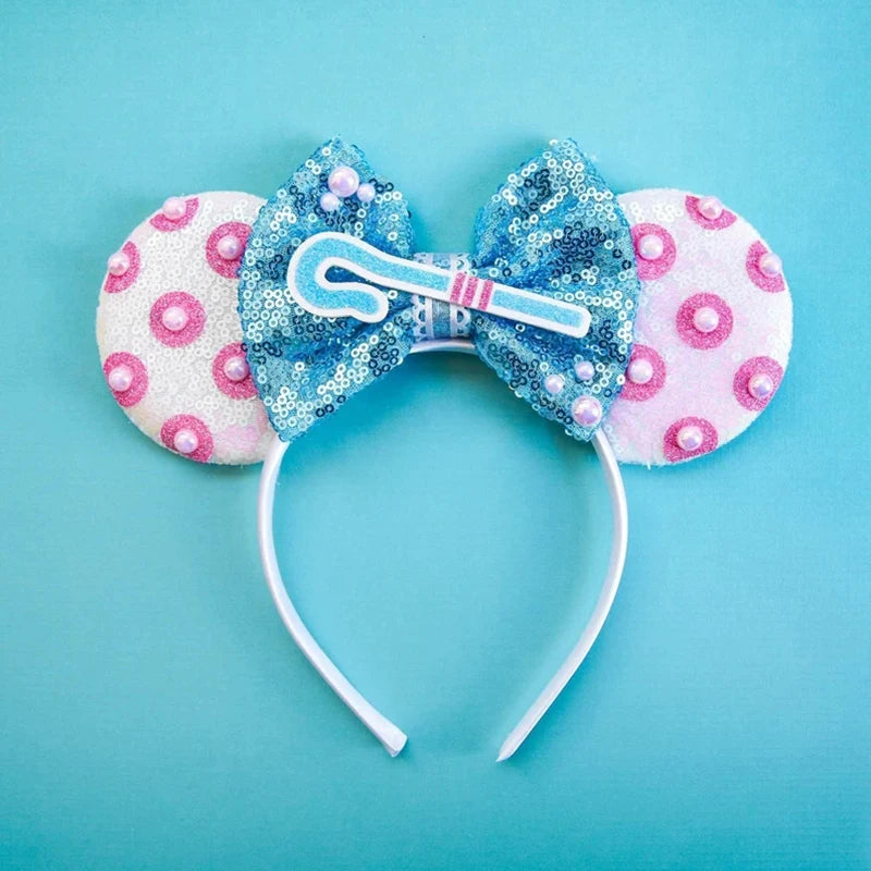 Tiaras Acessórios Disney orelha de rato com laço brilhante, Lantejoula de dupla celebração