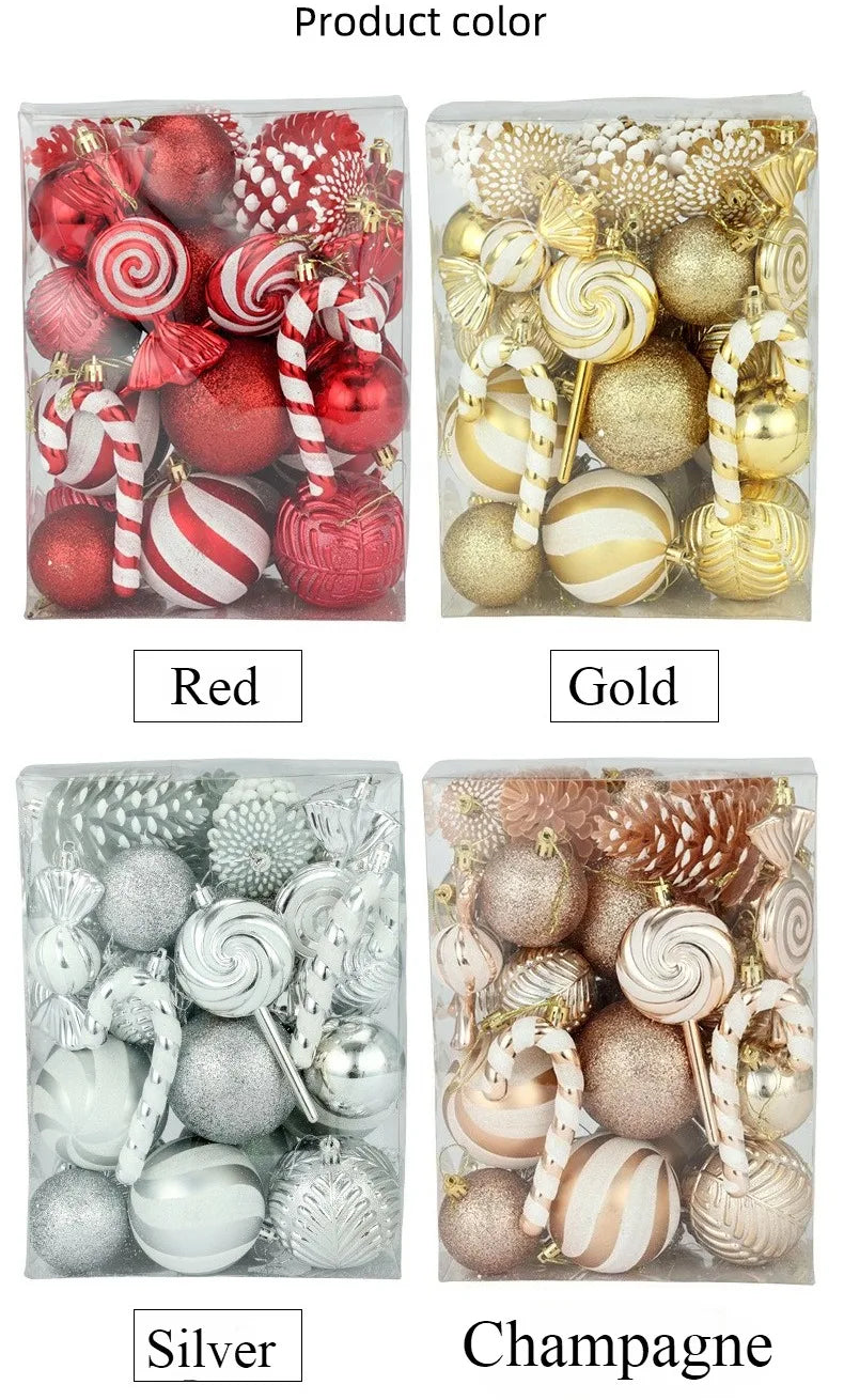 Bola de natal 36 peças enfeites de bola de Natal em formato especial, decoração de festa