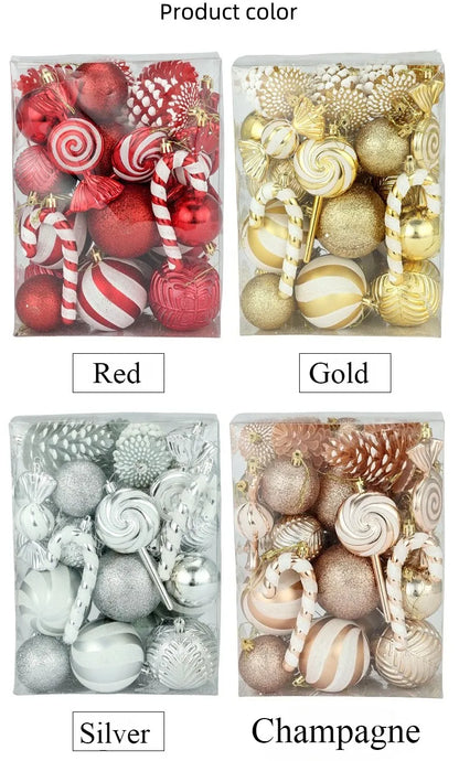 Bola de natal 36 peças enfeites de bola de Natal em formato especial, decoração de festa