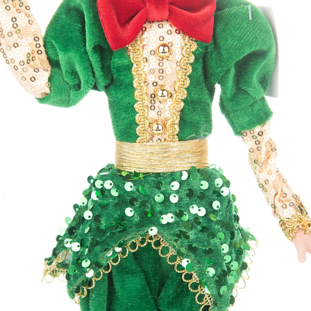 Elfo Decorativo para Shopping, Elfo Estatueta Pelúcia Artesanal Natal Vermelho, Verde, Rosa e Vinho