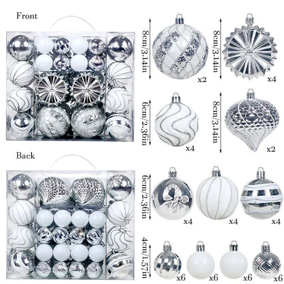 Bola de Natal 48 Peças de Enfeites de Bolas de Natal Criativos Vermelho Estilo Retrô