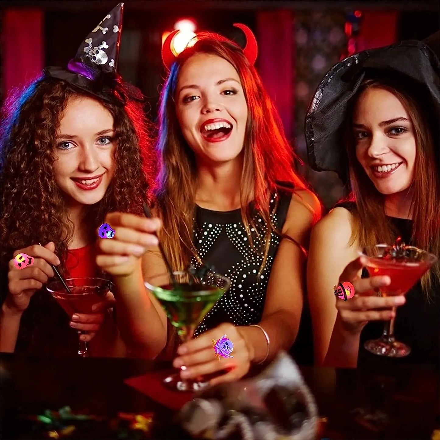 Anéis Halloween Luminosos 10 Peças De Anéis De Halloween Luminosos Led Creative