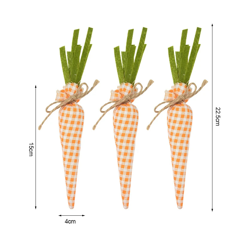 Mini enfeites de cenoura de Páscoa, cenouras artificiais com glitter de espuma