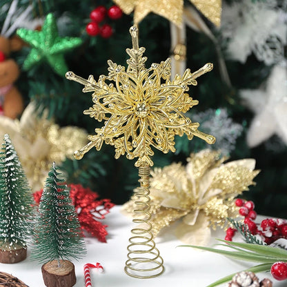 Ponteira Estrela Brilhante Glitter Dourada Ponteira Estrela Árvore De Natal 20cm Glitter