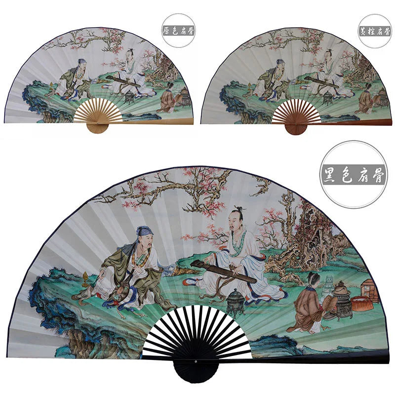 Grande Leque Pendurado, Decoração de Parede de Fundo, Leque Pendurado Artesanal