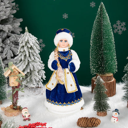 Papai Noel Grande Muñeco Cajado Azul Claro Figura do Papai Noel Ded Moroz Natalino