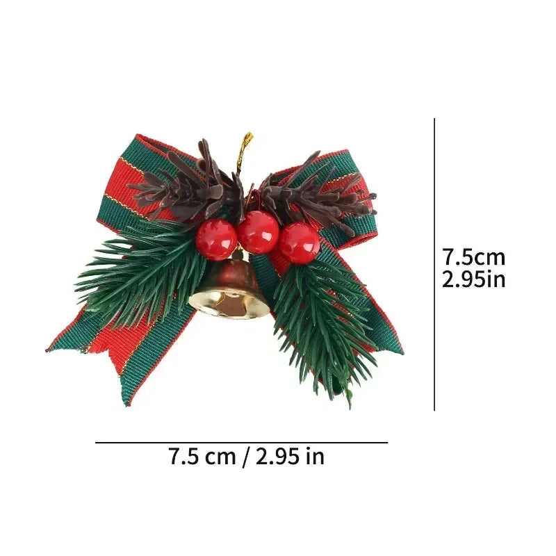 Laços Xadrez 1/5/10/20/30 Peças de Serapilheira de Natal com Sino Laços de Fita Xadrez
