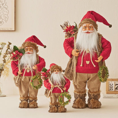 Boneco de Papai Noel - Decoração mesa Natal, estatuetas de Papai Noel, em pé, Papai Noel