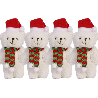 Urso De Pelúcia de Natal com Chapéu Vermelho Natal de Pelúcia Pingente de Urso Natalino