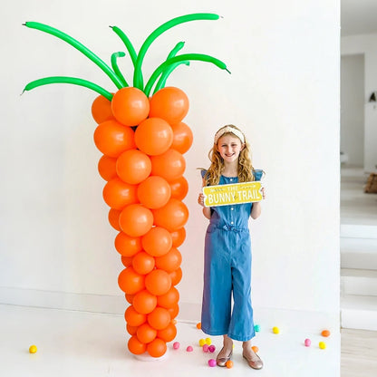 Balão de látex em forma de cenoura, presentes, adereços para fotos, decorações de páscoa
