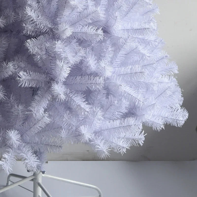 Árvore de Natal branco com neve artificial, árvore cheia de 2.1 M, suporte de metal festa