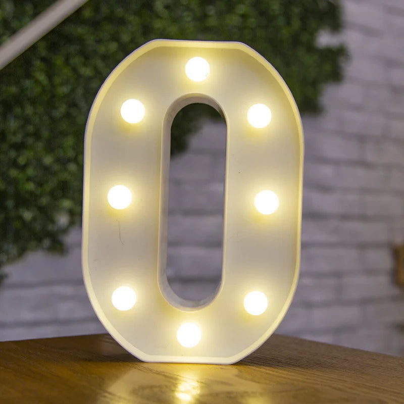 Letras de LED para letreiros, 26 letras iluminadas do alfabeto, luzes LED alimentadas