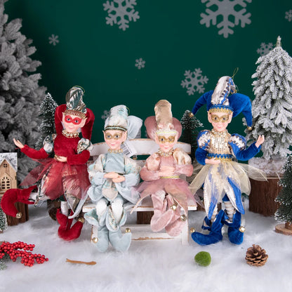 Fada do País das Maravilhas do Inverno de Natal, Grande - 45cm, Palhaço de Natal Decorativo