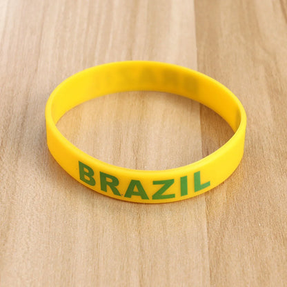 Pulseira de silicone com a do Brasil, 1 peças, nacional do Brasil, copa europeia, campo