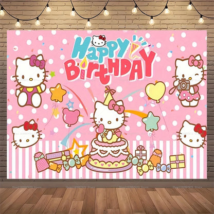 Cenários para festa Hello Kitty Girls  para festa de aniversário de gatinho, lembrancinhas