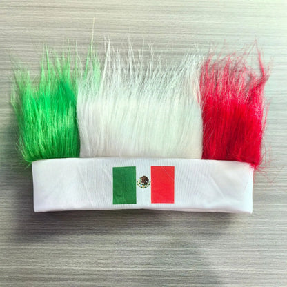 Peruca México Copa do Mundo Verde e Branco Estilo Bob Curto para Eventos e Festas