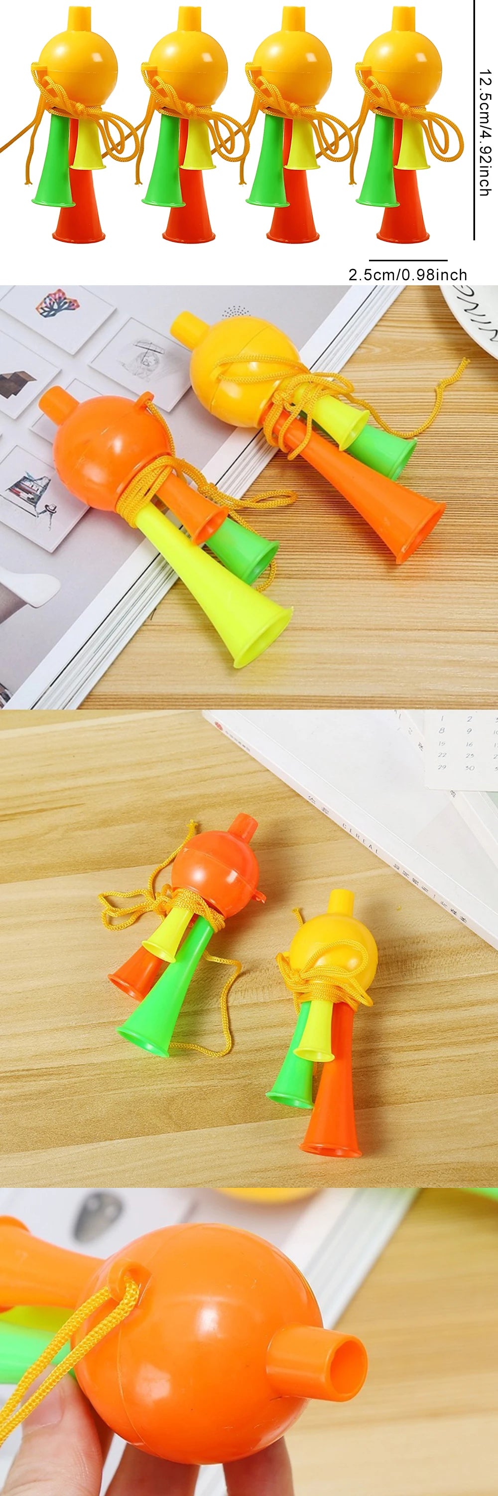 Apitos de plástico com cordão padrão de futebol treinamento apito infantil crianças futebol