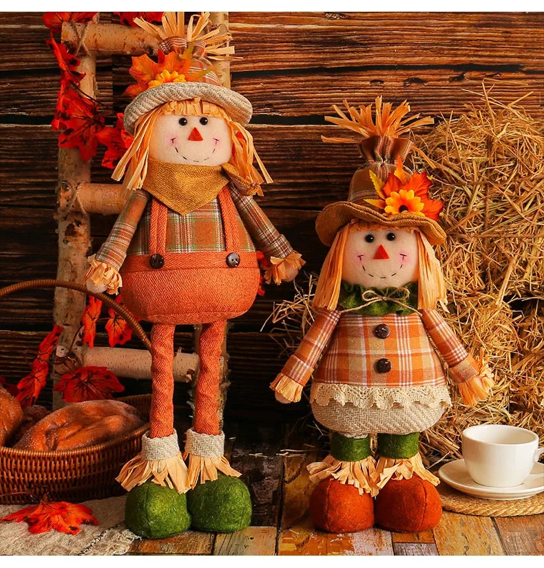 Bonecos Espantalho Gnomo Homem Pé Comprido Espantalho 50cm palha junino decorativo