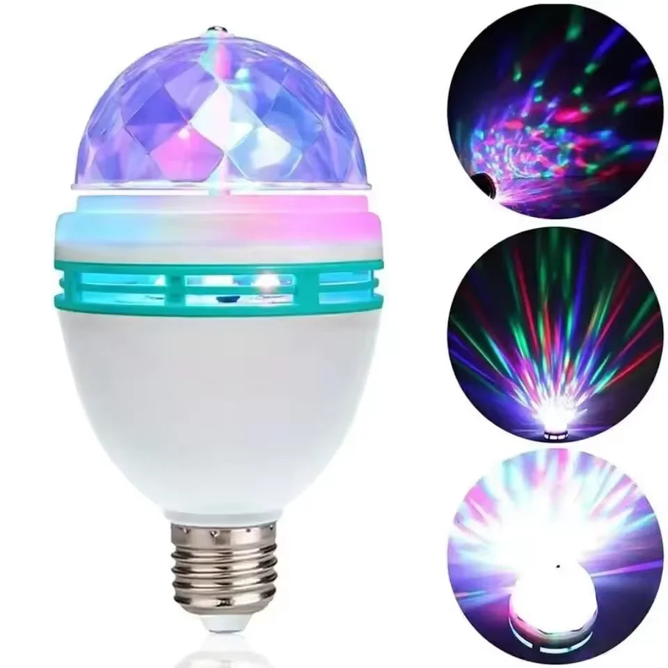 Lâmpada LED Colorida Natal Globo Giratório com Luzes para Festas RGB 3W-6W Bivolt E27