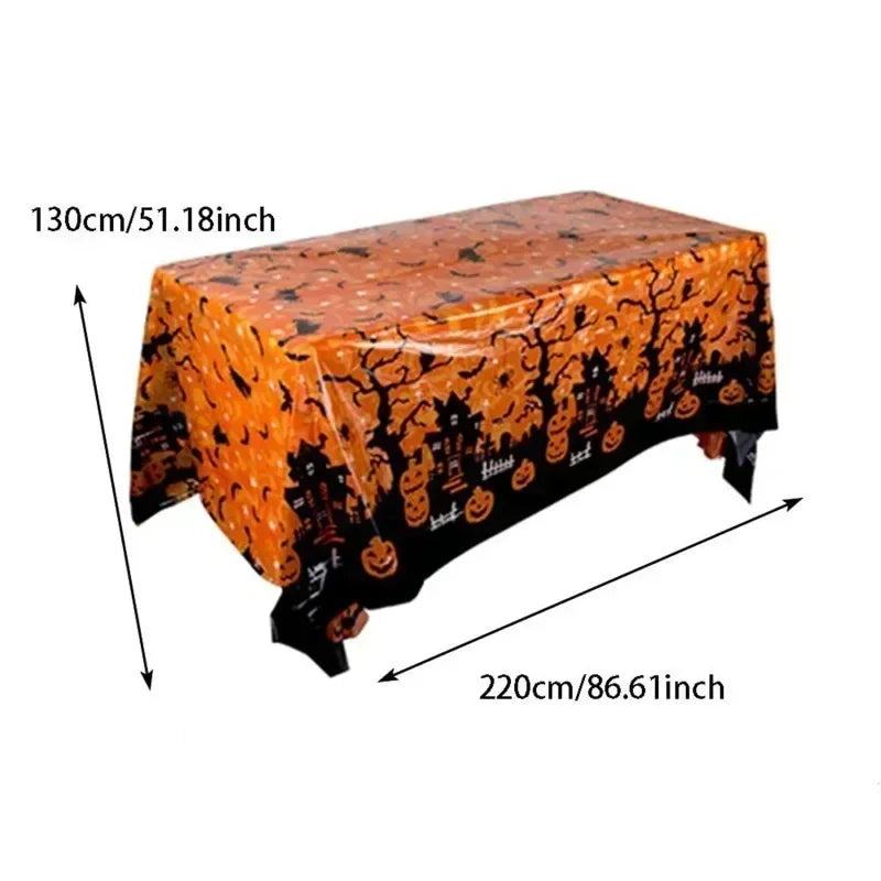 Toalhas de mesa sangrentas de Halloween Capa de crânio de plástico capa de mesa