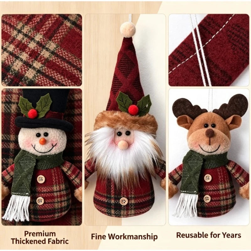 Boneco de Papai Pingente Noel Fofo em Forma de Cervo, Boneca de Natal, Enfeite Pendurar