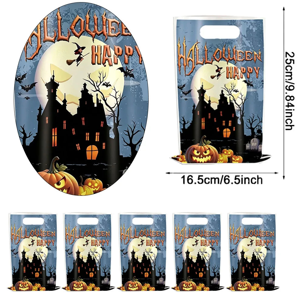 Sacolas Plásticas para Guloseimas e Presentes de Halloween, Sacolas de "Doces ou Travessuras"