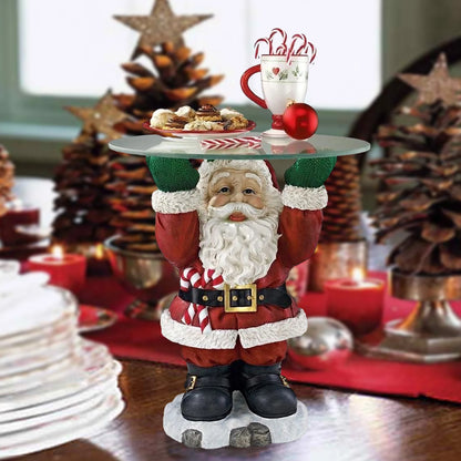 Escultura De Bandeja De Garçom Do Papai Noel