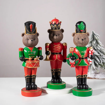 Urso quebra-nozes soldado de Natal Soldado Quebra-Nozes Estilo Urso de Madeira de Natal