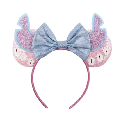 Tiaras Acessórios Disney orelha de rato com laço brilhante, Lantejoula de dupla celebração