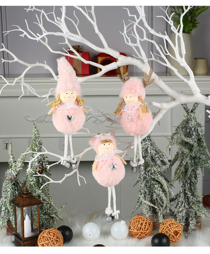 Pingente Anjo Natal Decoração de menina anjo de natal | Pingente de boneca anjo pelúcia