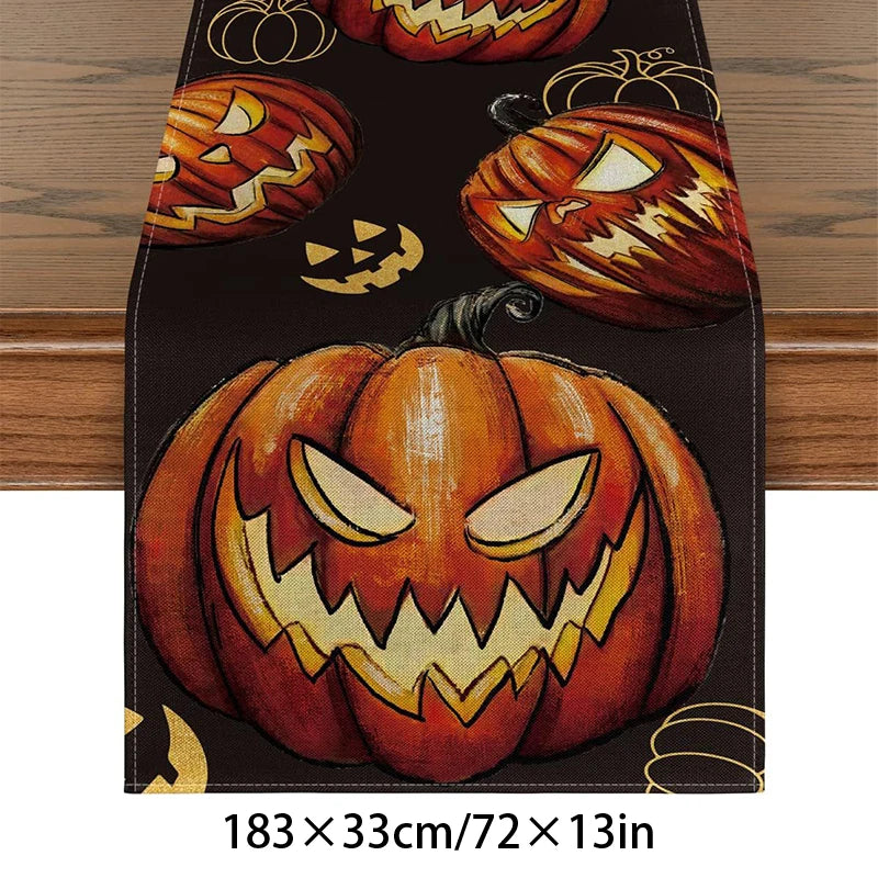 Montar Kit Decoração Festa Halloween: Painel Mesa + 4 Balões Metalizados +5 Bexigas