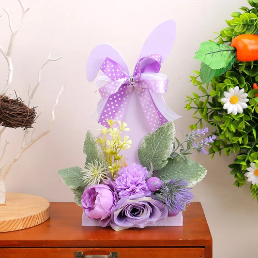 Coelhinho Da Páscoa Sino De Mesa Decoração De Flor
