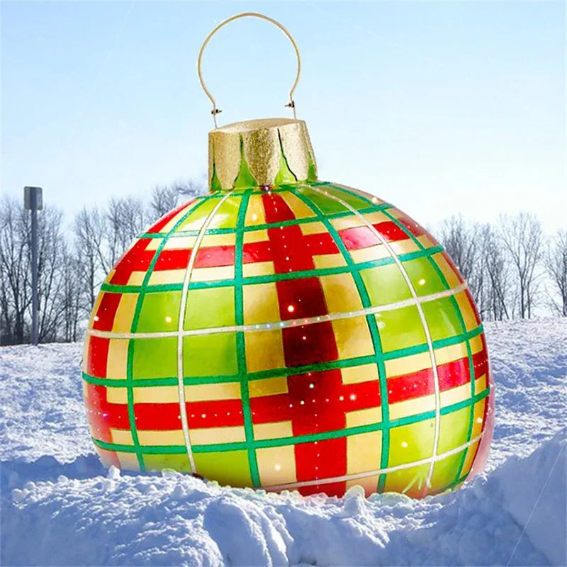 Bola de Natal inflável Genérica de PVC para Áreas Externas, Enfeite Árvore Natal 60cm