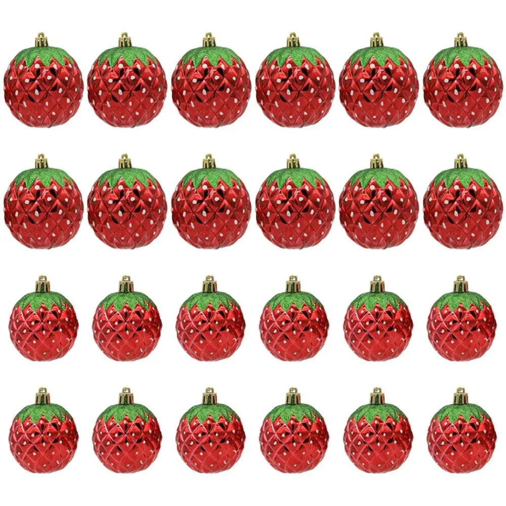 Enfeite Morango para Árvore de Natal Enfeites Natalinos Vermelhos para Árvore de Natal