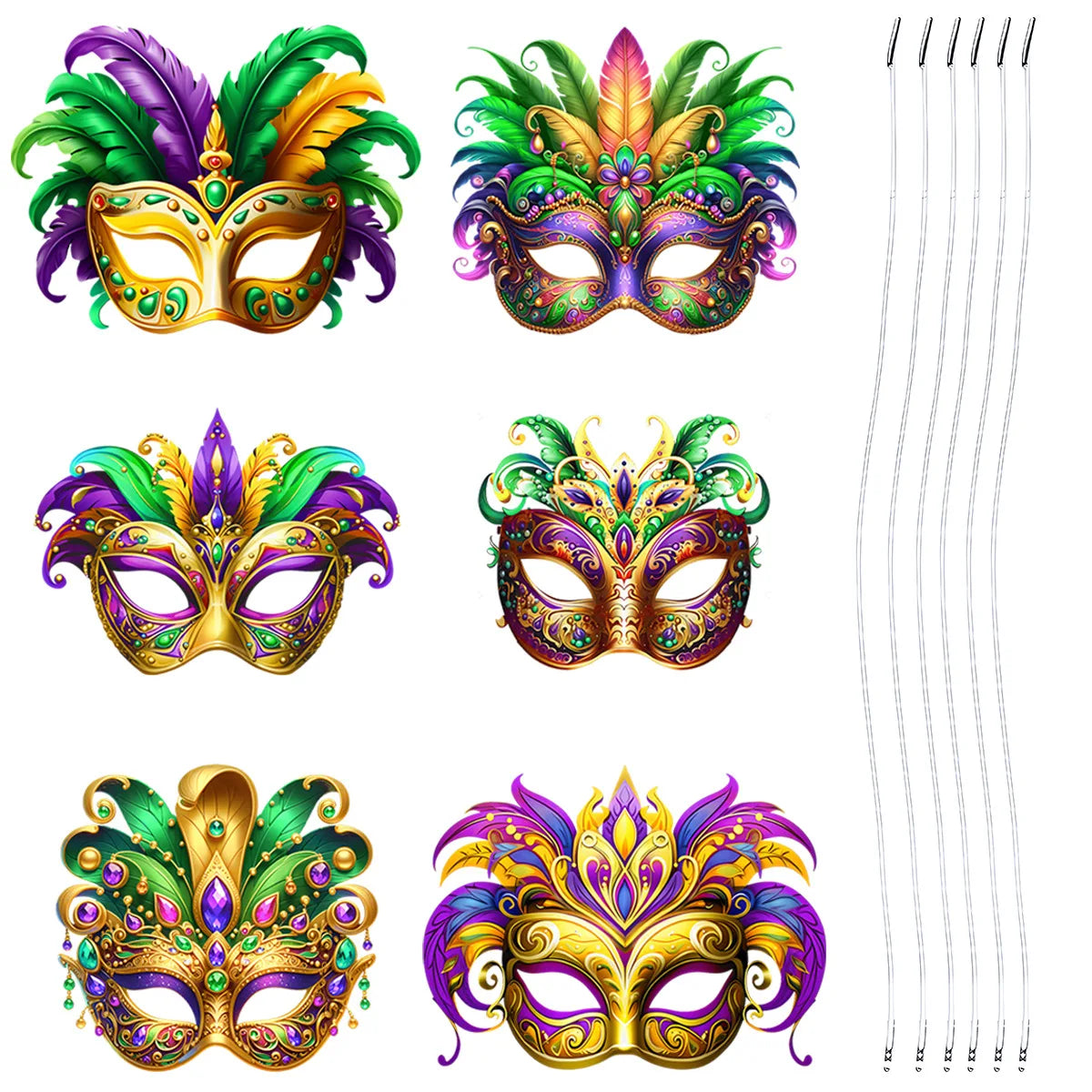 Máscara De Decoração De Festa de Papel Temática De Carnaval De Carnaval 24 peças