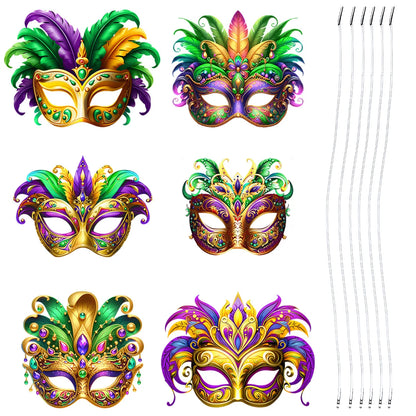 Máscara De Decoração De Festa de Papel Temática De Carnaval De Carnaval 24 peças