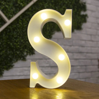 Letras de LED para letreiros, 26 letras iluminadas do alfabeto, luzes LED alimentadas