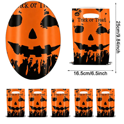 Sacolas Plásticas para Guloseimas e Presentes de Halloween, Sacolas de "Doces ou Travessuras"