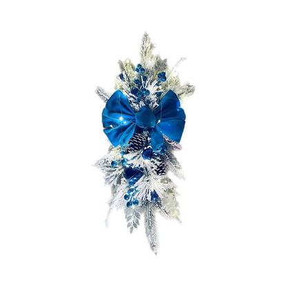 Guirlanda de escada de Natal LED, guirlanda de Natal artificial azul com luz LED, acabamento