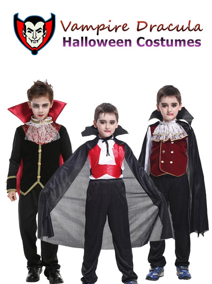 Fantasia Infantil Drácula Vampiro Halloween Cosplay + Capa