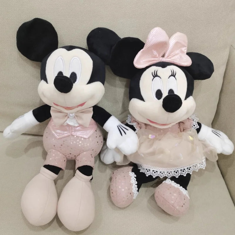 Disney Minnie Mouse Margarida/Pato Donald/Mickey, rosa e preto saia bolinhas pelúcia